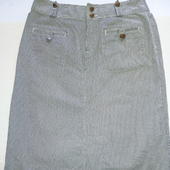 Christopher & Banks Dresses & Skirts - Christopher & Banks Pinstripe Blue size 4 stretch pencil skirt